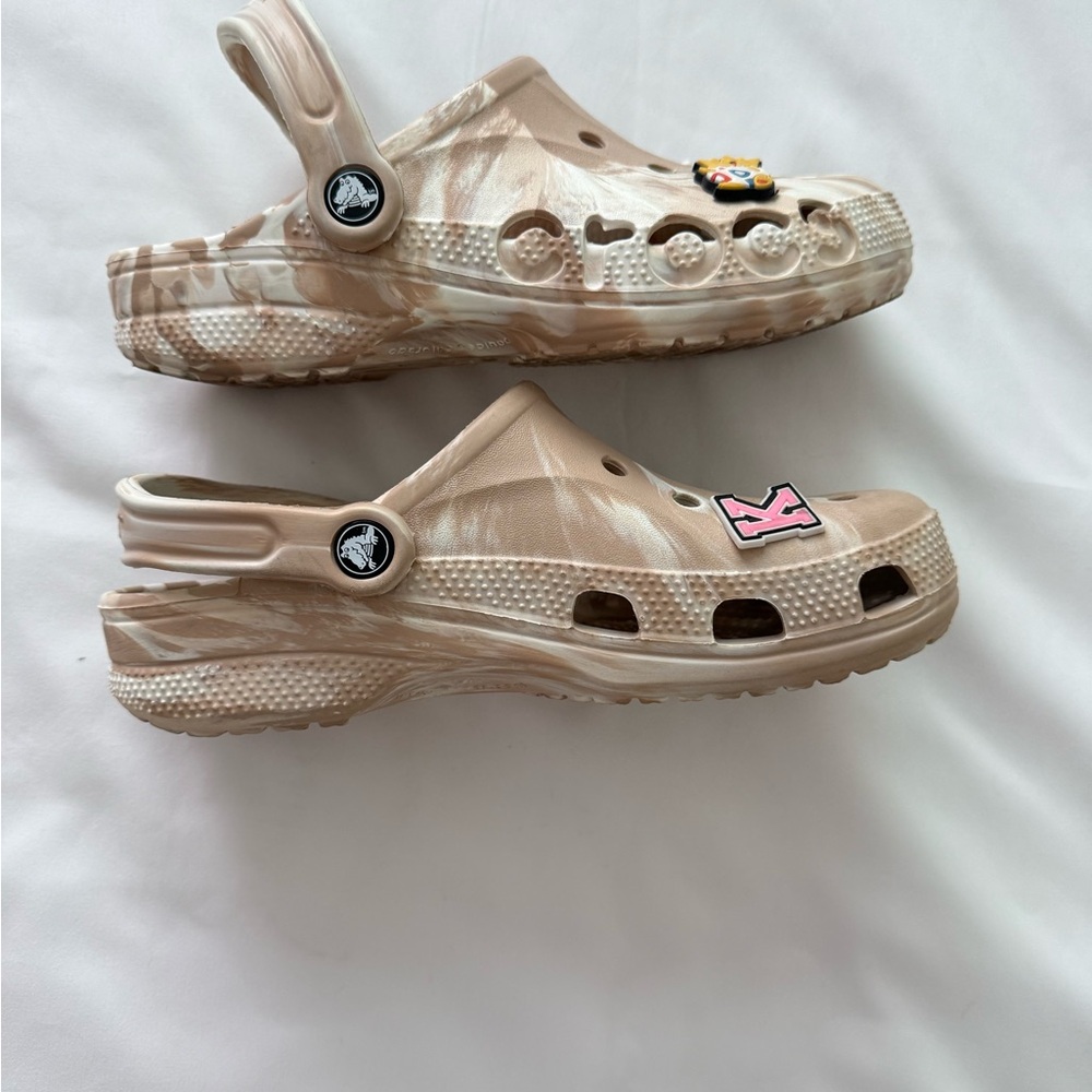 CROCS Beige Clogs with Charms